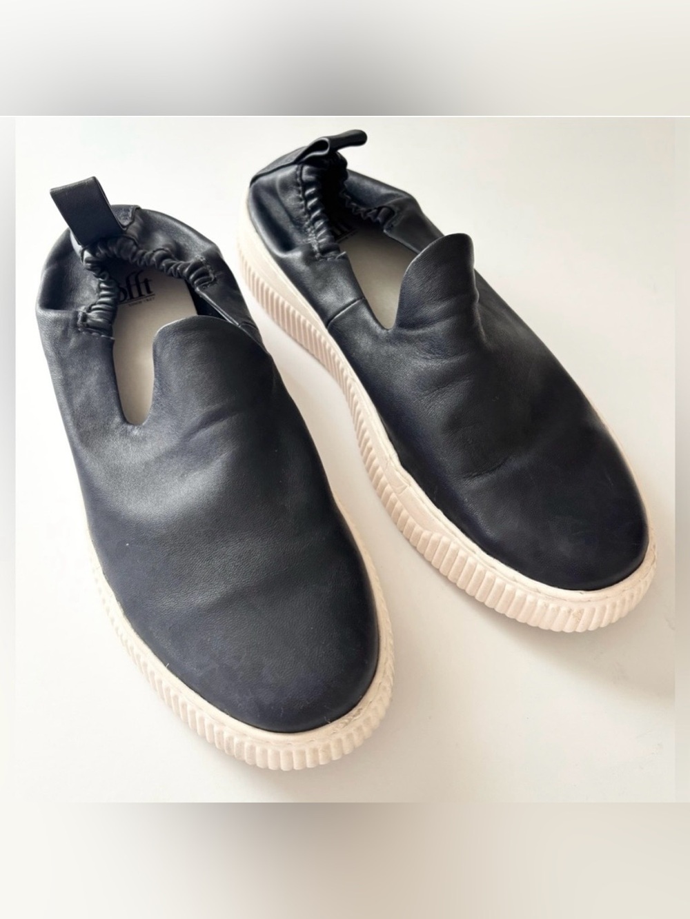 Sofft Black Fana Soft Leather Slip on Shoes